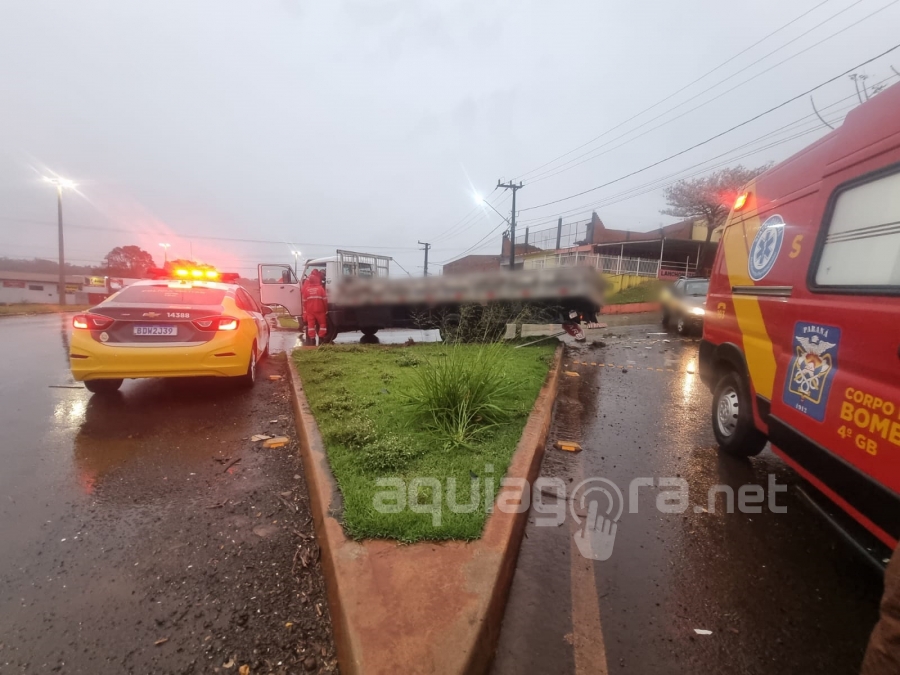 Uma pessoa fica ferida em acidente no trevo do anel viário de Marechal