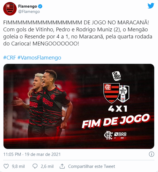 Flamengo supera Resende e assume liderança do Campeonato Carioca - ESPORTES - AquiAgora.net