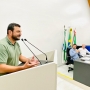 Prefeito Adriano Backes discursa na primeira sessão do Legislativo (Foto: Cristiano Viteck ) 