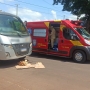 Acidente aconteceu no cruzamento da Avenida Irio Welp com a Rua Minas Gerais (Foto: Luiza Schio/AquiAgora.net ) 