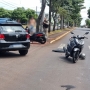 Acidente aconteceu na Avenida Rio Grande do Sul esquina com a Rua Darley Germano Bregolli (Foto: Cristine Kempp/AquiAgora.net ) 