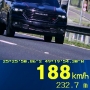 Caminhonete flagrada a 188 km/h na BR-277, próximo ao Parque Barigui, em Curitiba. Limite do local é de 110 km/h (Foto: PRF ) 